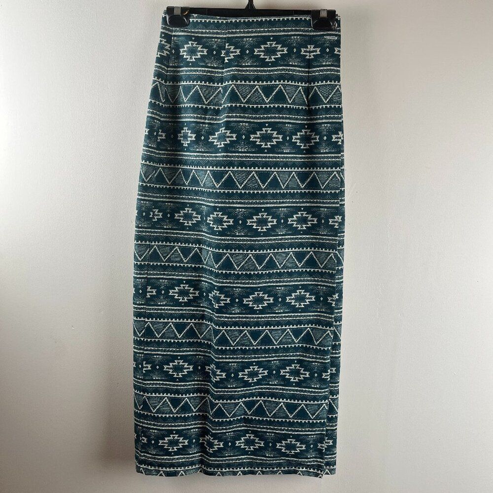 Vintage Banjo Tribal Print Maxi Wrap Skirt Medium